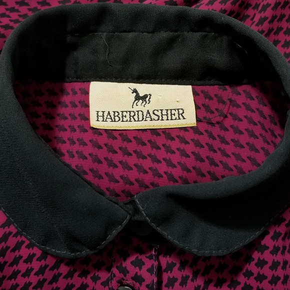 Vintage Houndstooth Peter Pan Collar Blouse - Picture 6 of 7